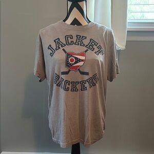 HOMAGE Gray Columbus Blue Jackets “Jacket Backers” Short Sleeve Tee